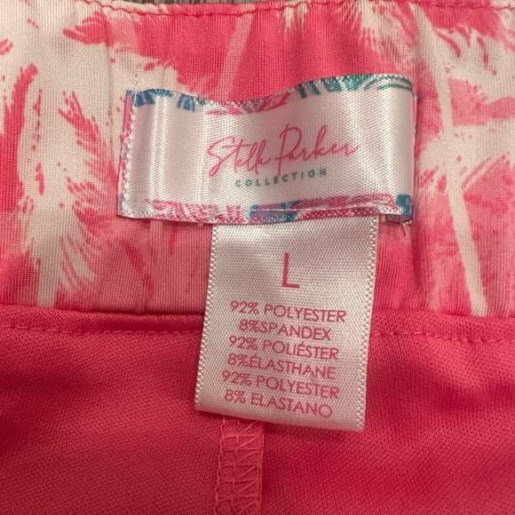 Pink Palm Print Mini Skort Golf Athleisure Spring Summer Stretchy Sz L - Picture 4 of 5